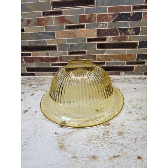 2 Vintage Amber Mixing Bowl, Federal Ribbed Golden Glo Glass, 8-1/2" & 9-1/2" - Picture 4 of 6